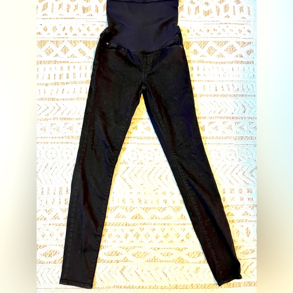 Black maternity all over belly skinny stretch jeans